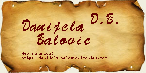 Danijela Balović vizit kartica